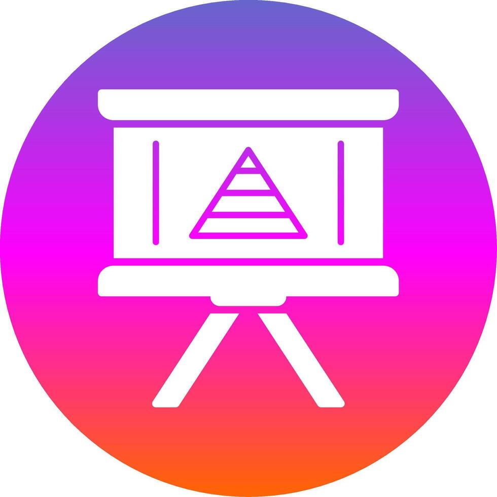 Pyramid Chart Glyph Gradient Circle Icon Design vector