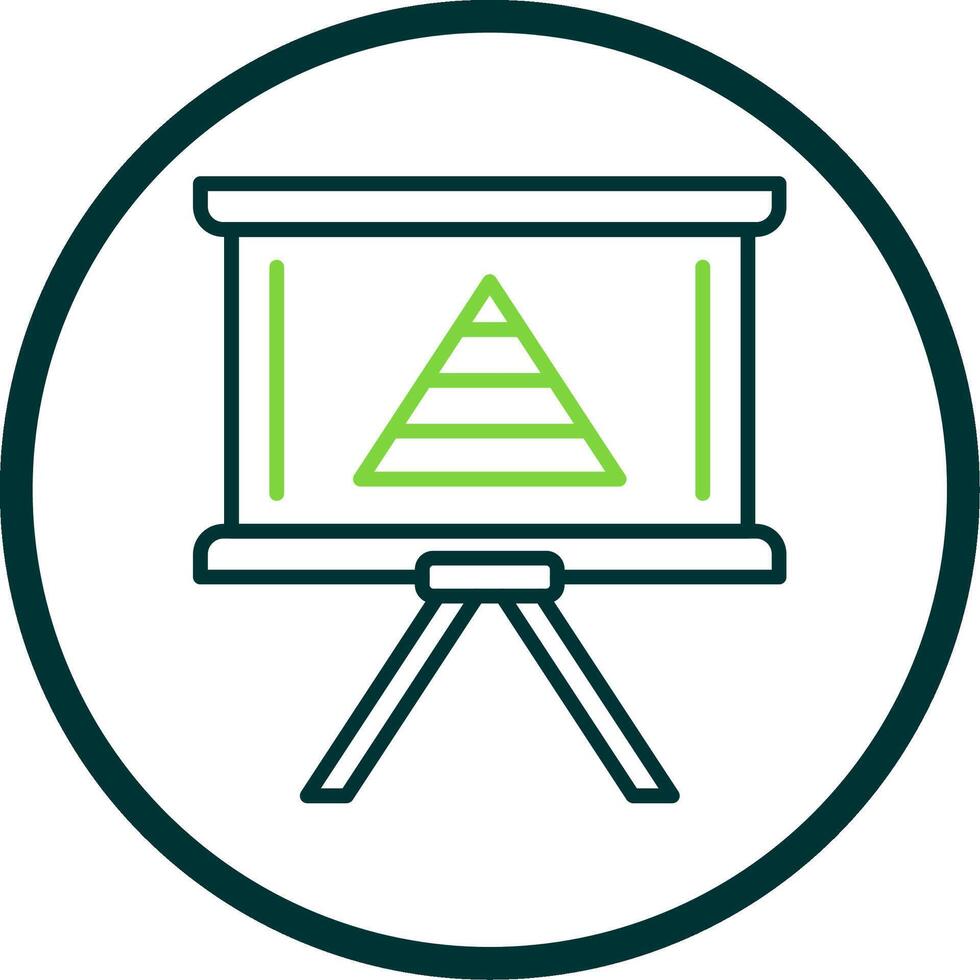 Pyramid Chart Line Circle Icon Design vector