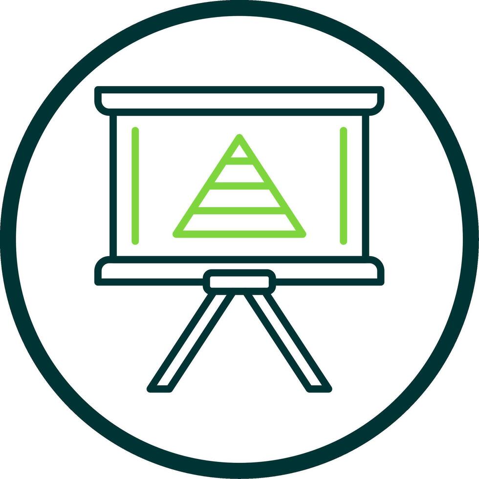 Pyramid Chart Line Circle Icon Design vector