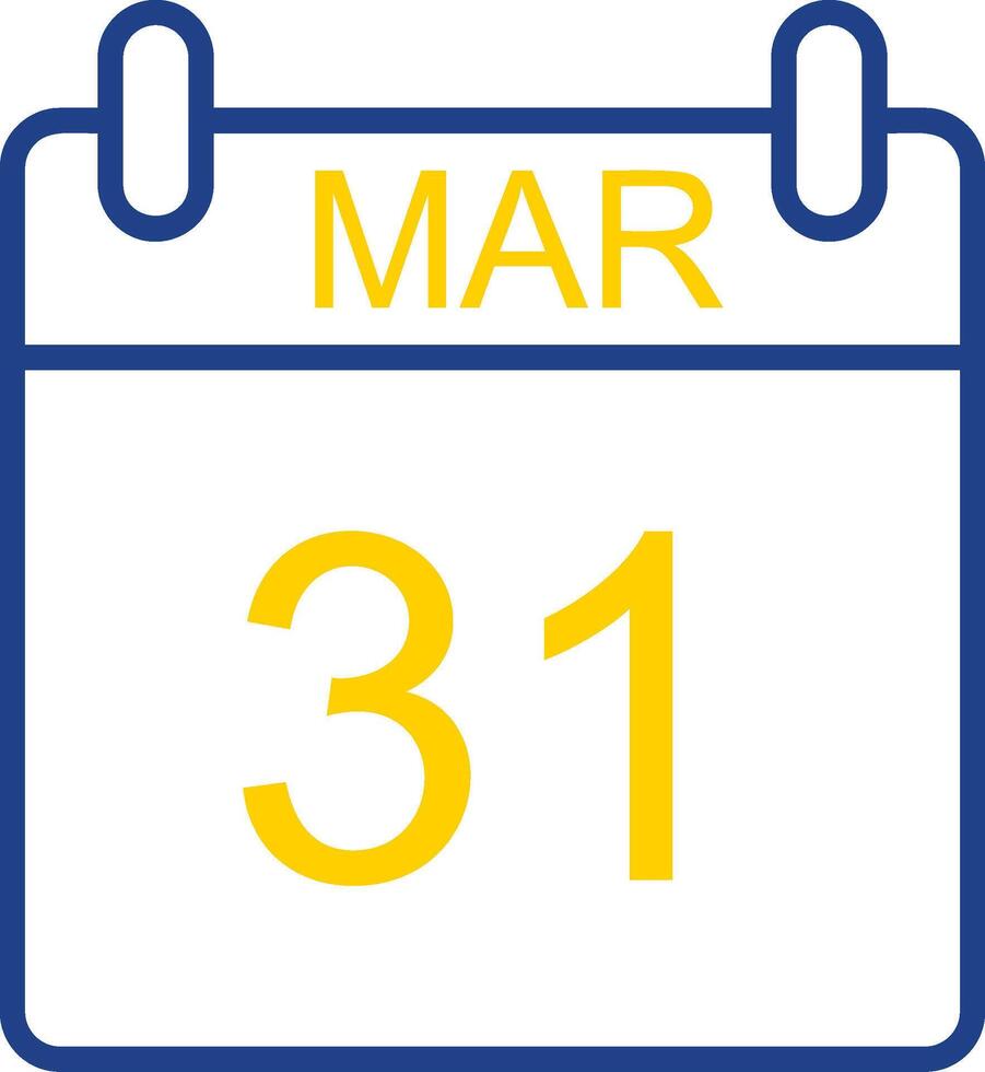 March Line Two Colour Icon Design vector