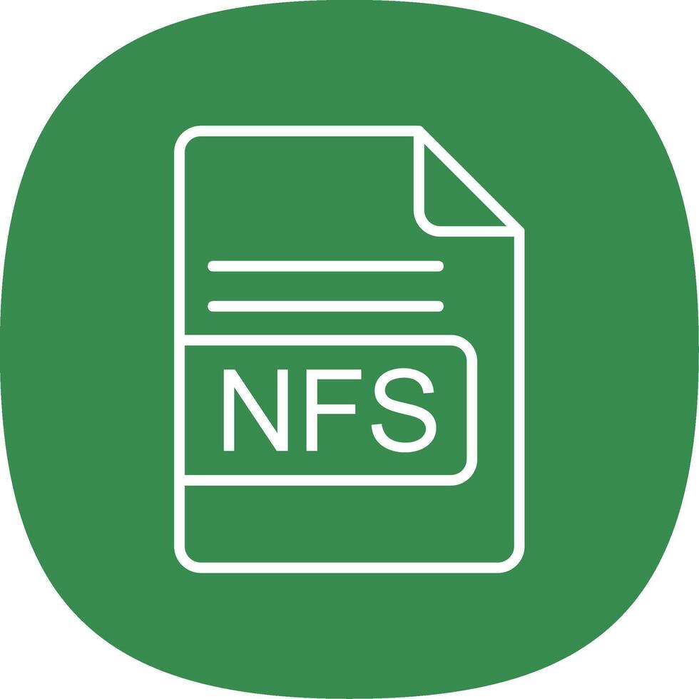 NFS File Format Line Curve Icon Design vector