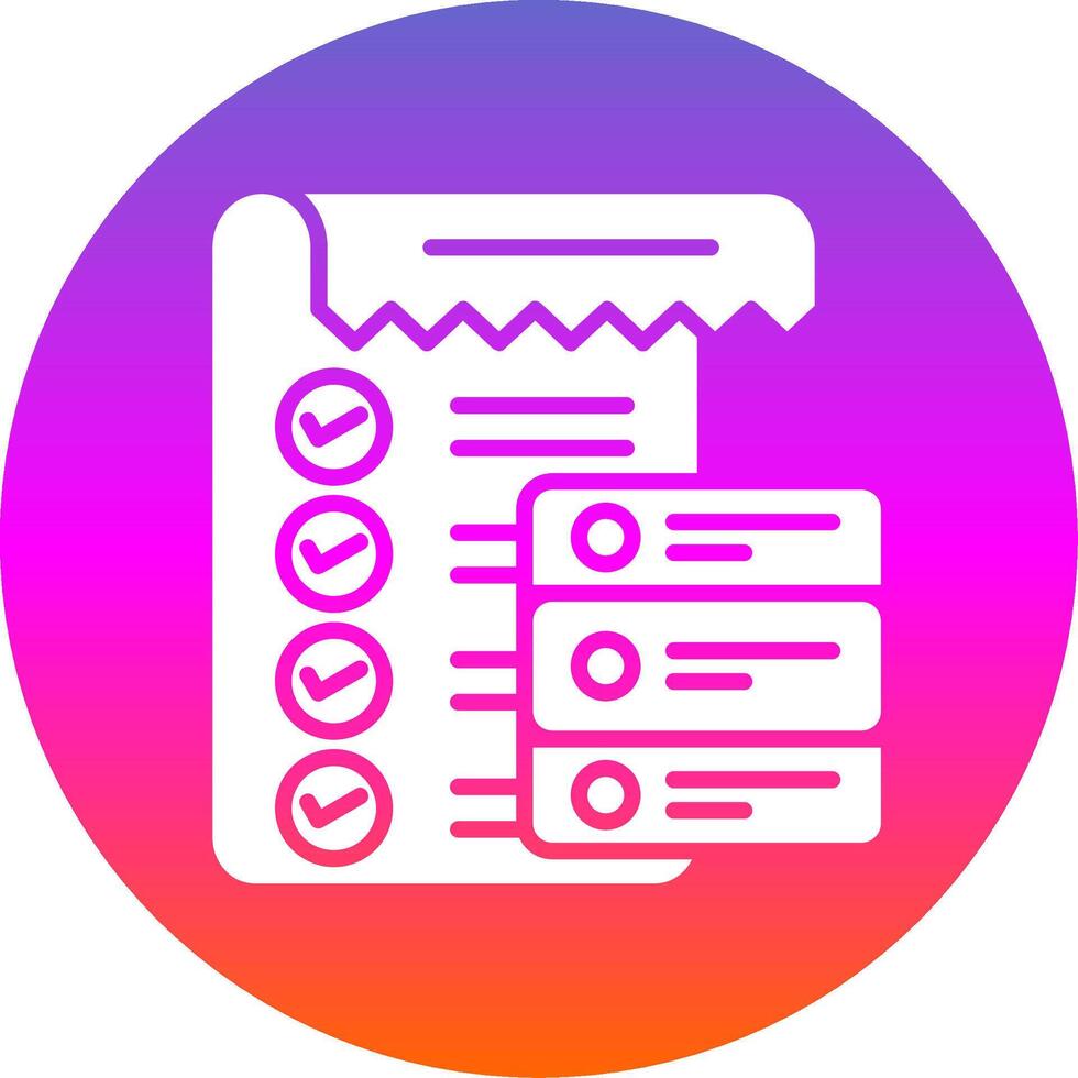 Data List Glyph Gradient Circle Icon Design vector