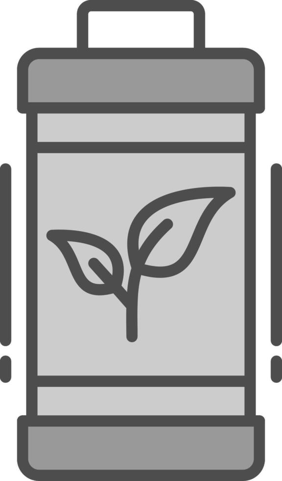 Eco Battery Line Filled Greyscale Icon Design vector