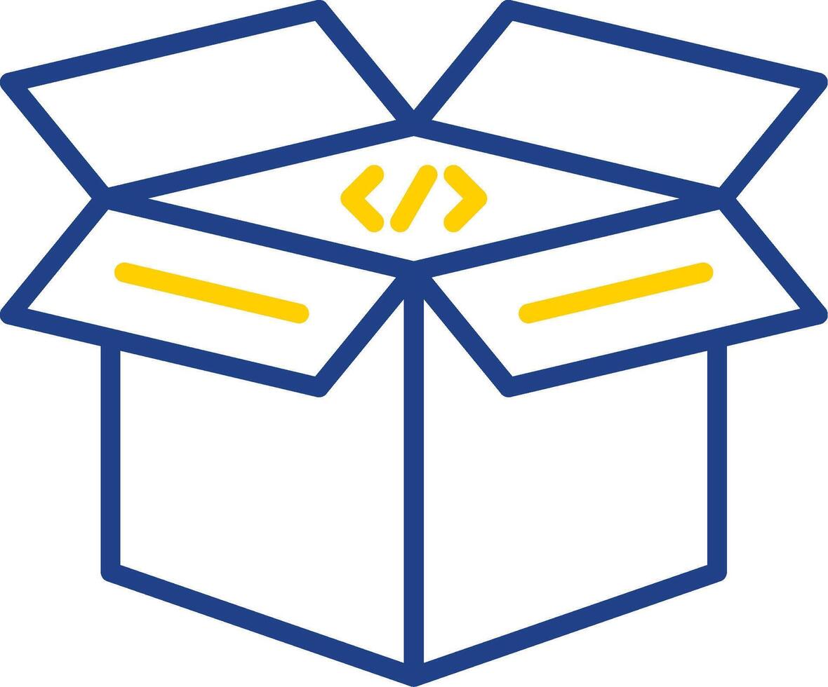 Open Box Line Two Colour Icon Design vector