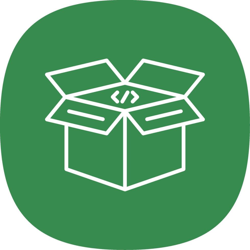 Open Box Line Curve Icon Design vector