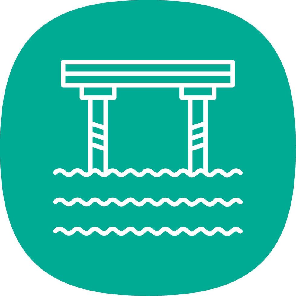 Bridge Line Curve Icon Design vector