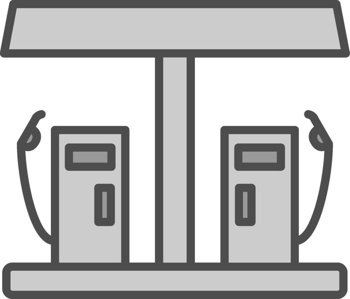 Gas Station Line Filled Greyscale Icon Design vector