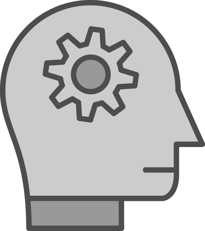 Brainstorming Line Filled Greyscale Icon Design vector