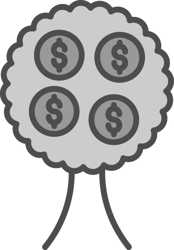 Money Tree Line Filled Greyscale Icon Design vector