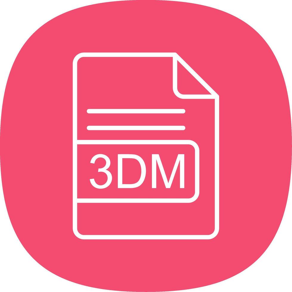 3dm archivo formato línea curva icono diseño vector