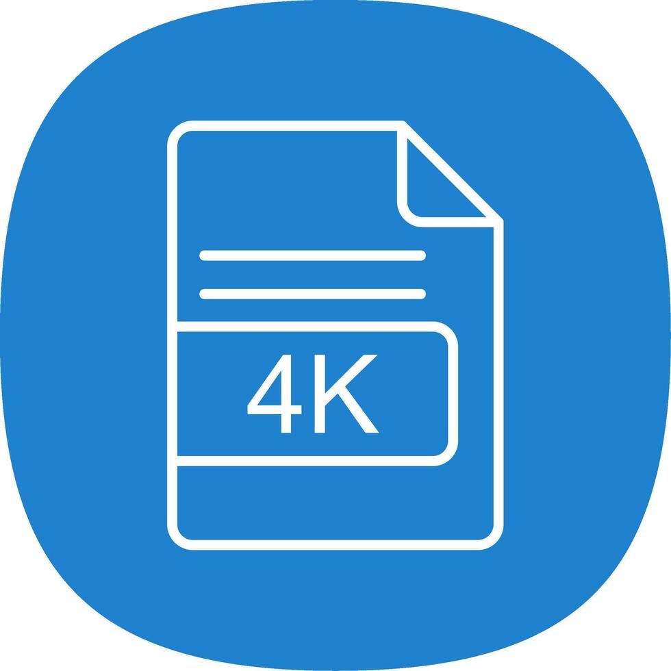 4K File Format Line Curve Icon Design vector