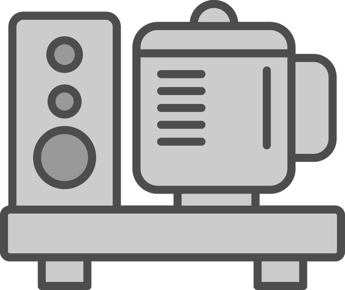 Food Processor Line Filled Greyscale Icon Design vector