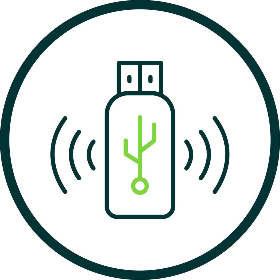 Usb Line Circle Icon Design vector