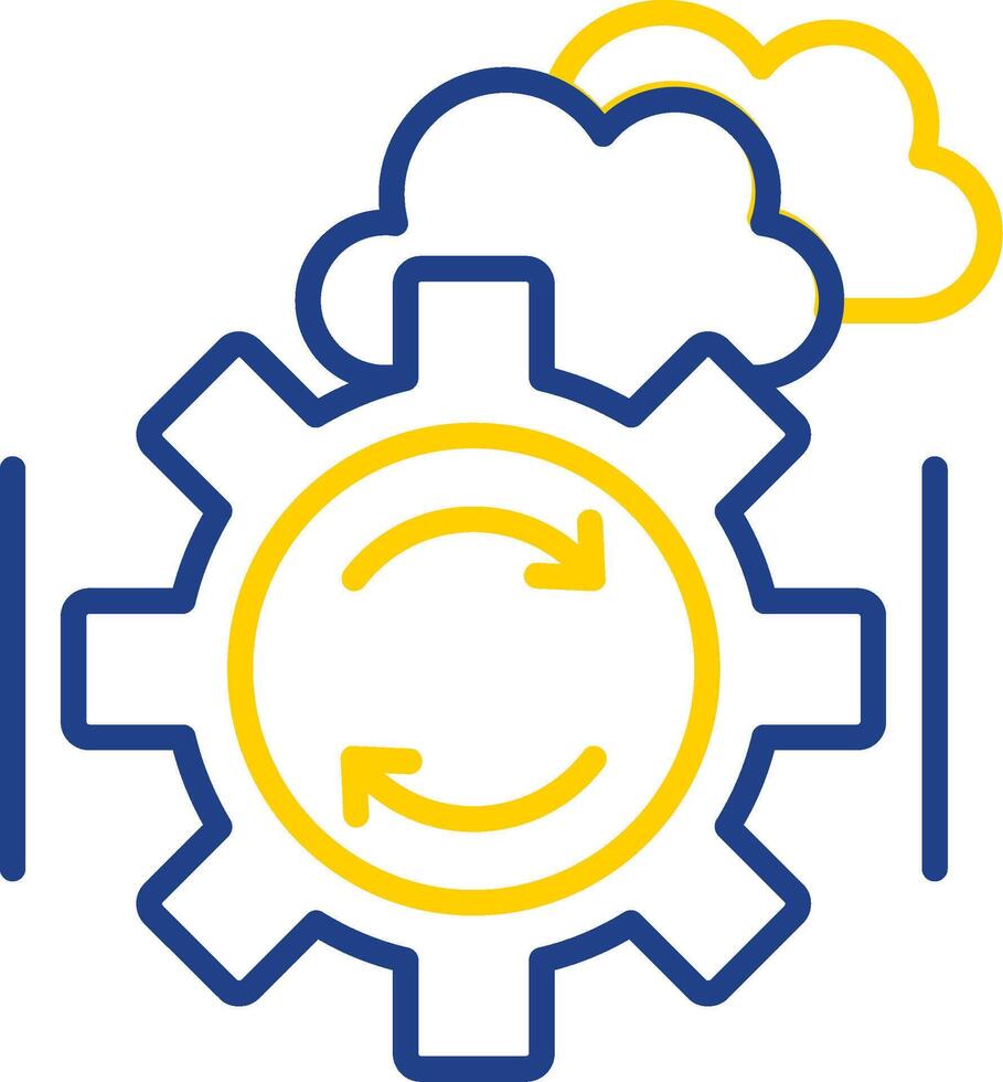 Backup And Recovery Line Two Colour Icon Design vector