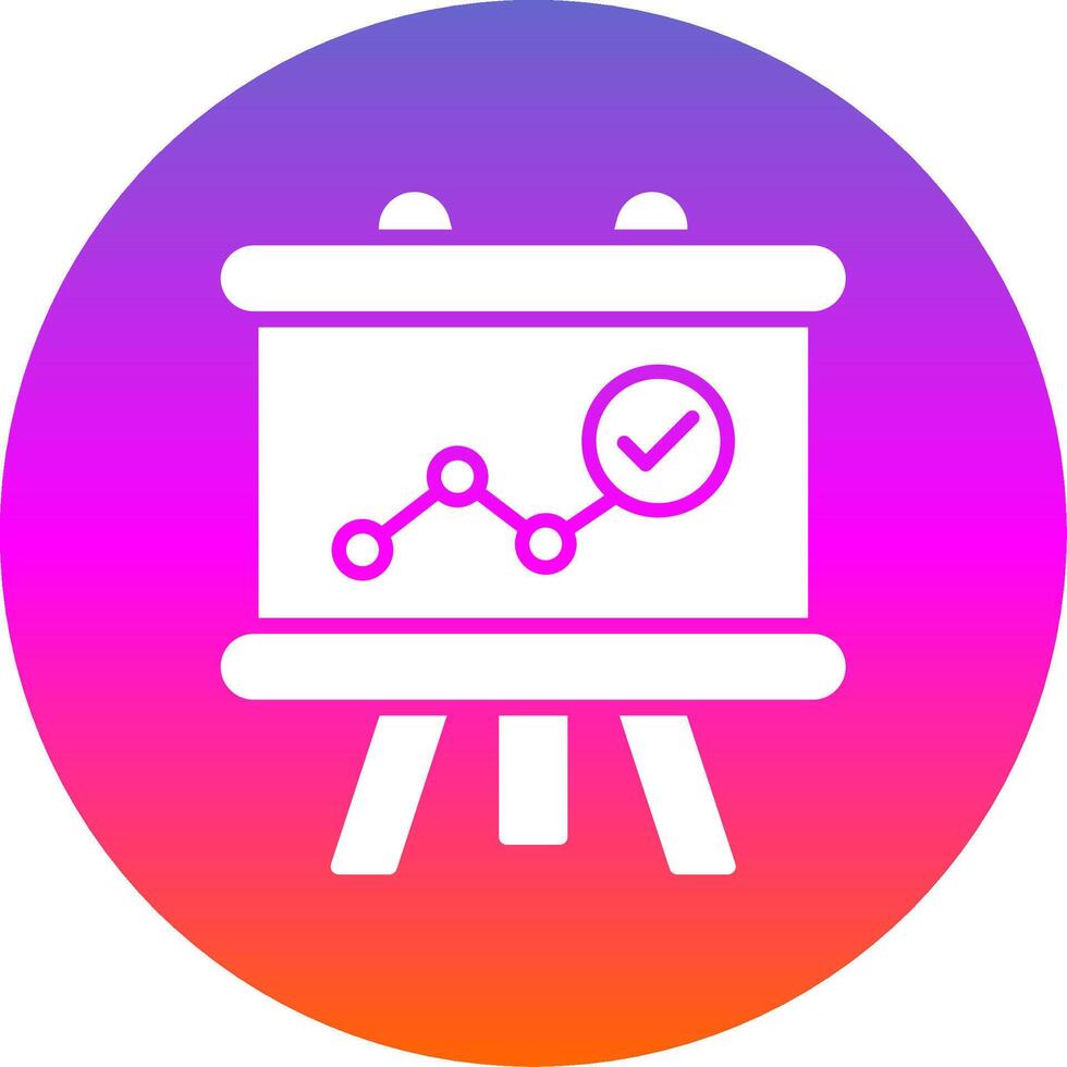 Presentation Glyph Gradient Circle Icon Design vector