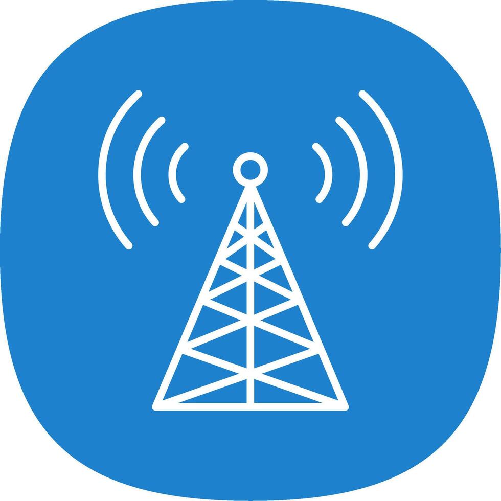 Radio Tower Line Curve Icon Design vector