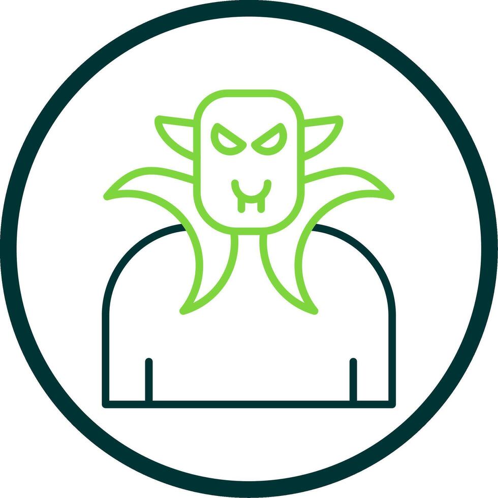 Dracula Line Circle Icon Design vector