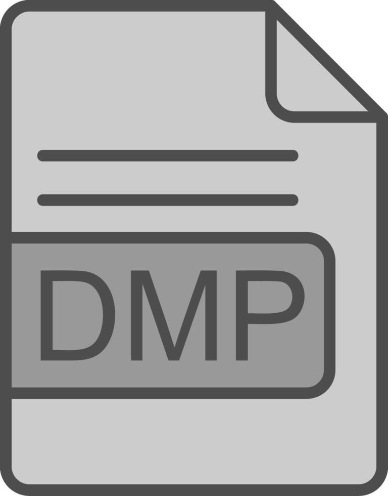 DMP File Format Line Filled Greyscale Icon Design vector