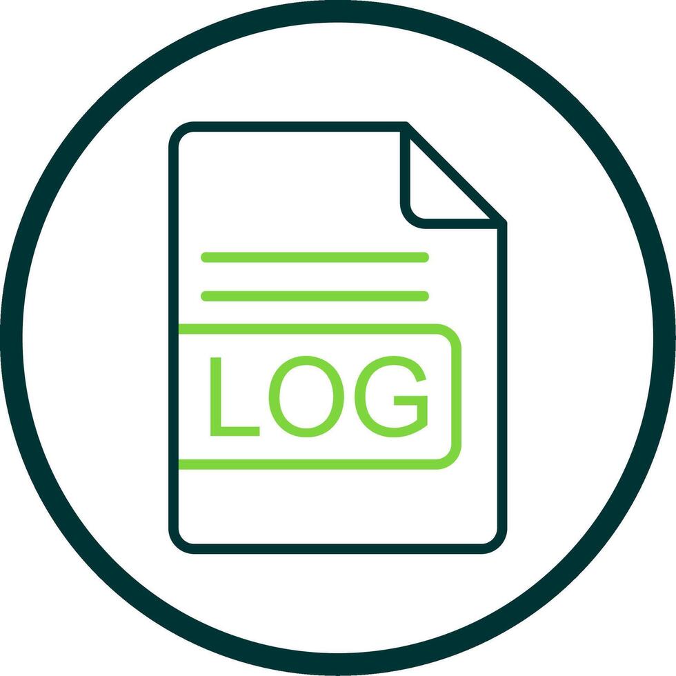 LOG File Format Line Circle Icon Design vector