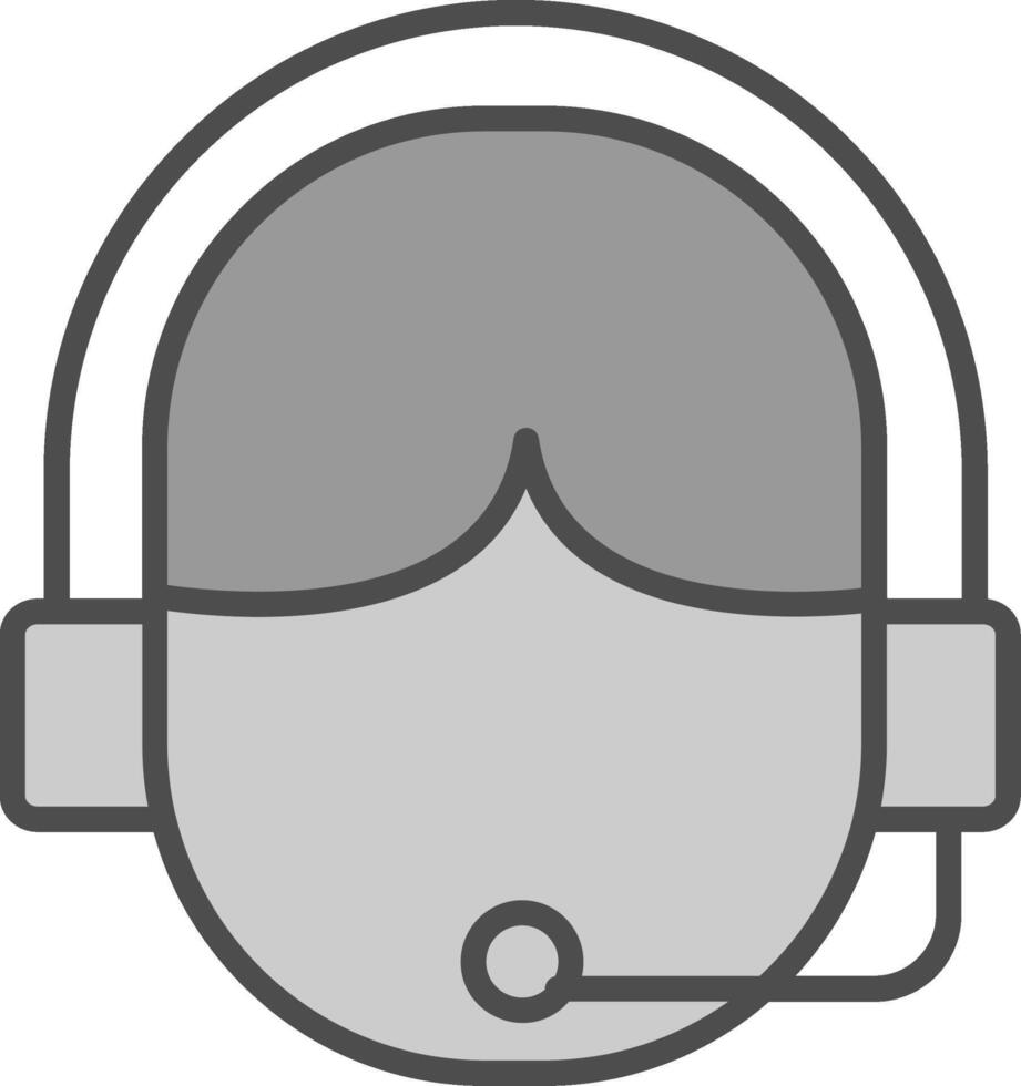 Call Center Line Filled Greyscale Icon Design vector