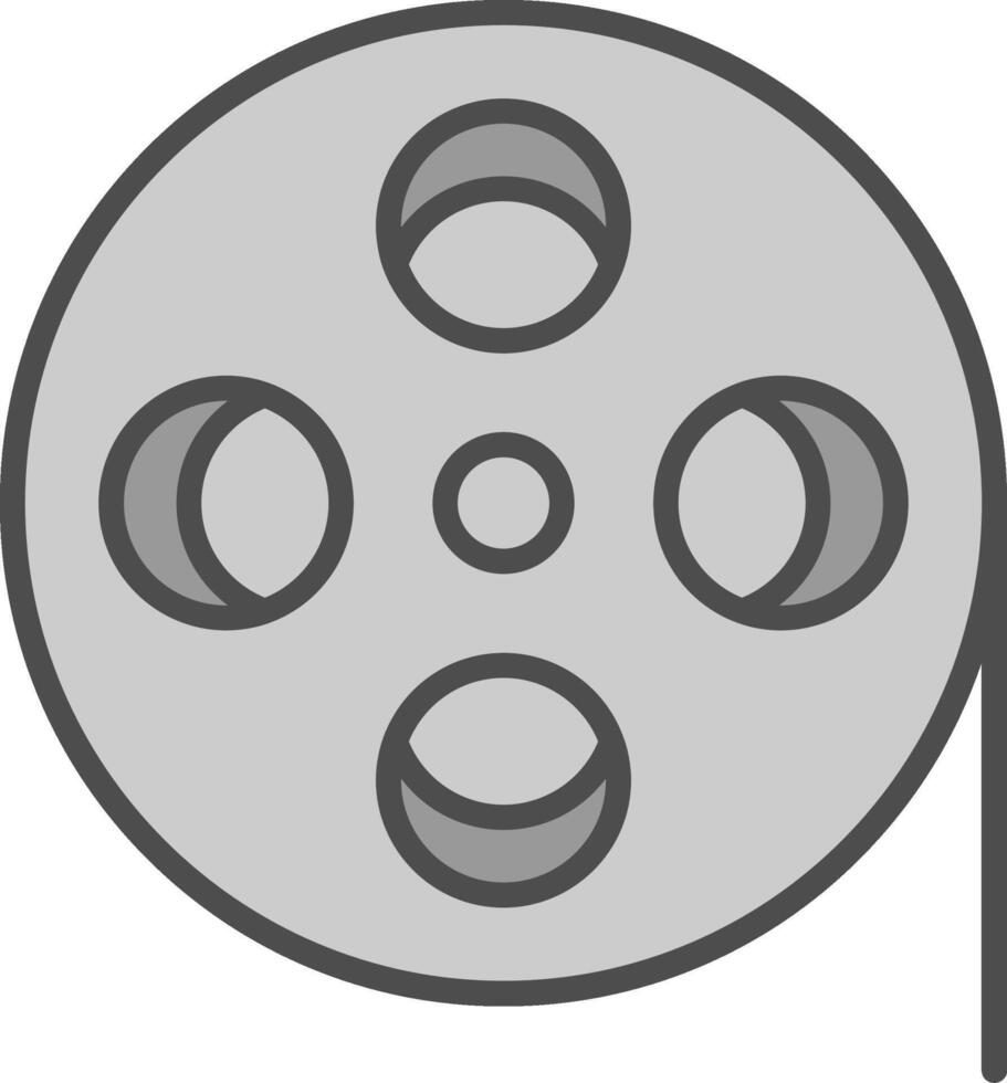 Film Reel Line Filled Greyscale Icon Design vector