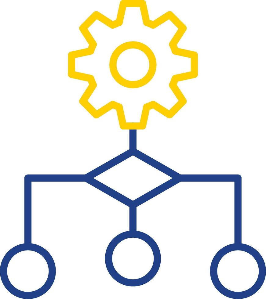 Algorithm Line Two Colour Icon Design vector