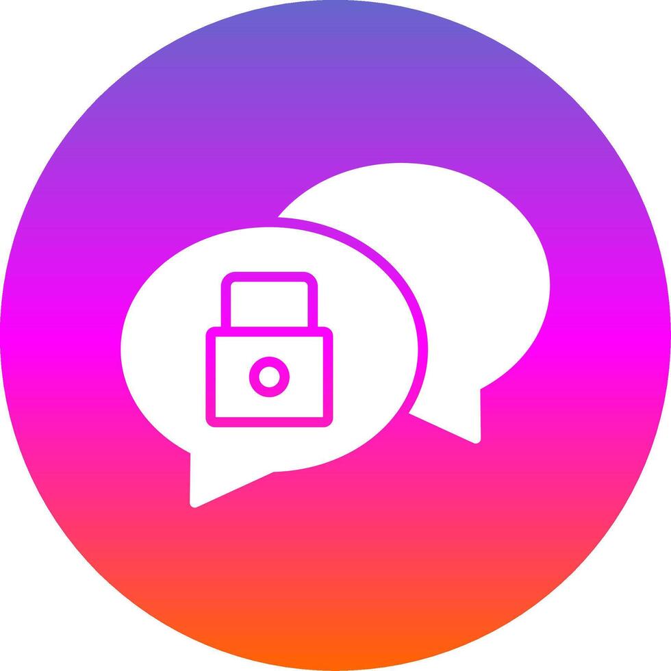 Chat Security Glyph Gradient Circle Icon Design vector