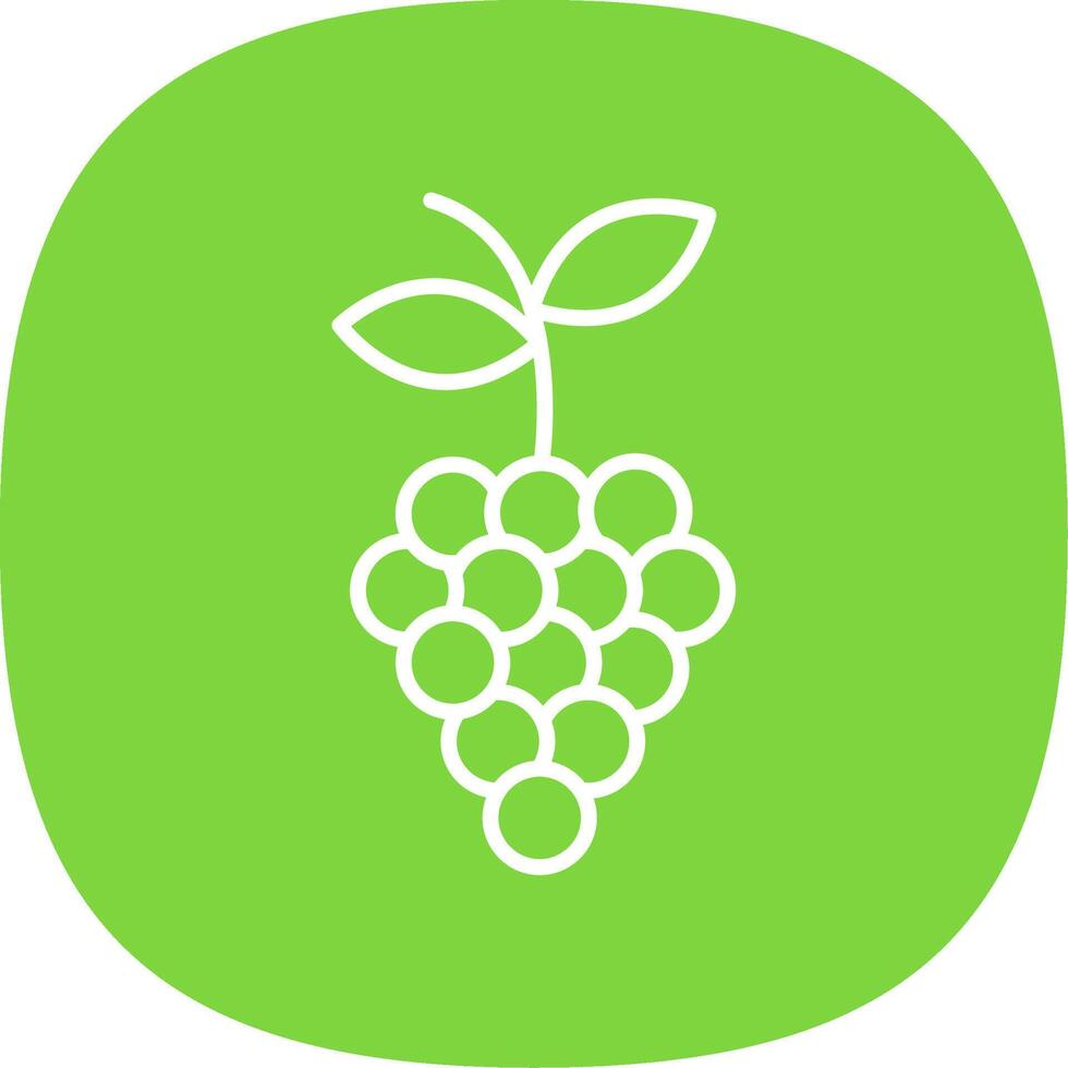 Grapes Line Curve Icon Design vector