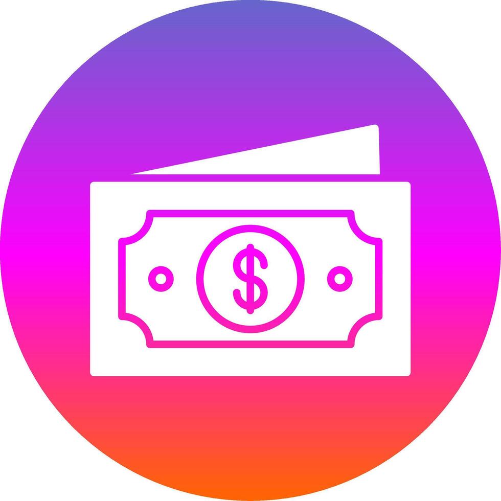 Paper Money Glyph Gradient Circle Icon Design vector