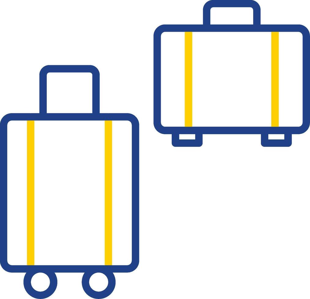 Suitcases Line Two Colour Icon Design vector