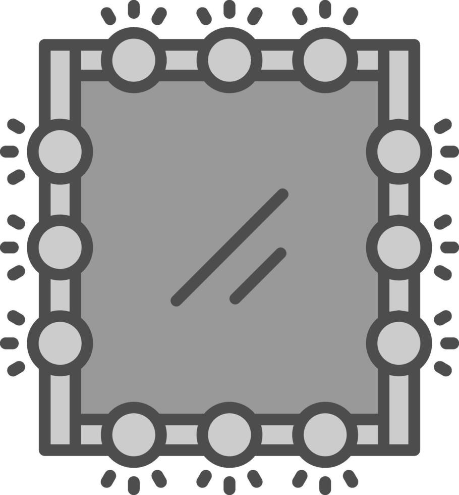 Mirror Line Filled Greyscale Icon Design vector