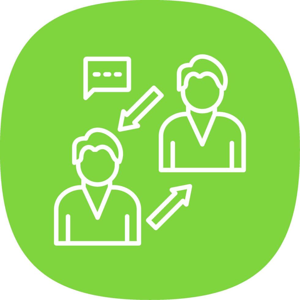 Personal Connection Line Curve Icon Design vector
