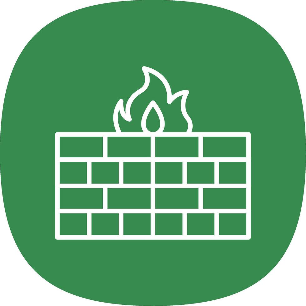 Firewall Line Curve Icon Design vector