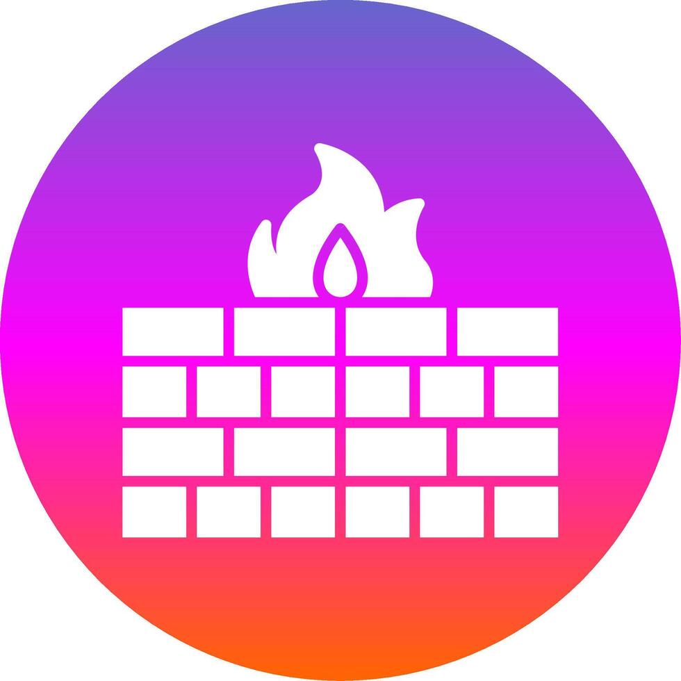 Firewall Glyph Gradient Circle Icon Design vector