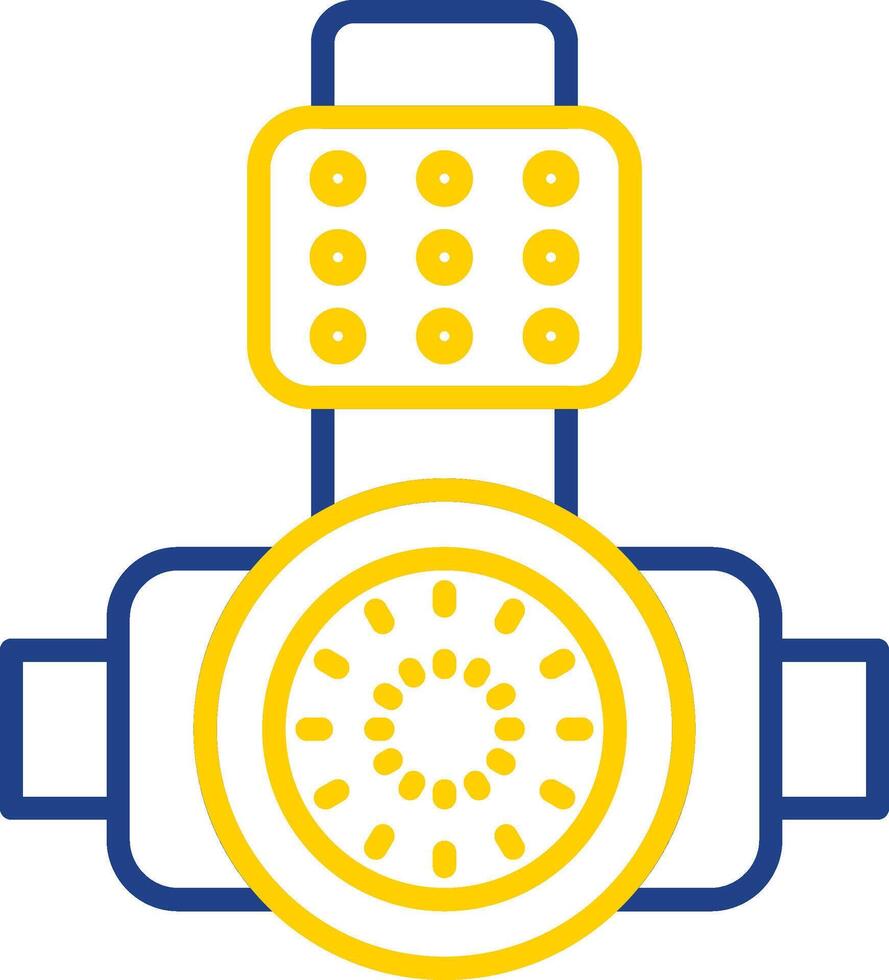 Head Light Line Two Colour Icon Design vector
