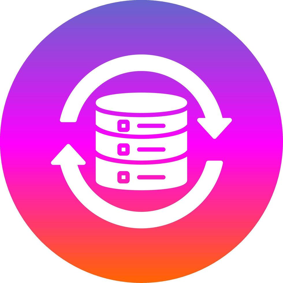 Data Synchronization Glyph Gradient Circle Icon Design vector