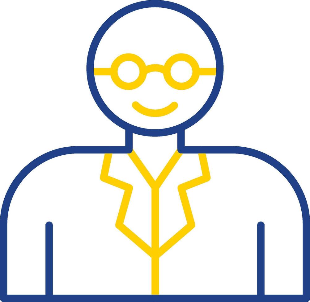 Professor Line Two Colour Icon Design vector
