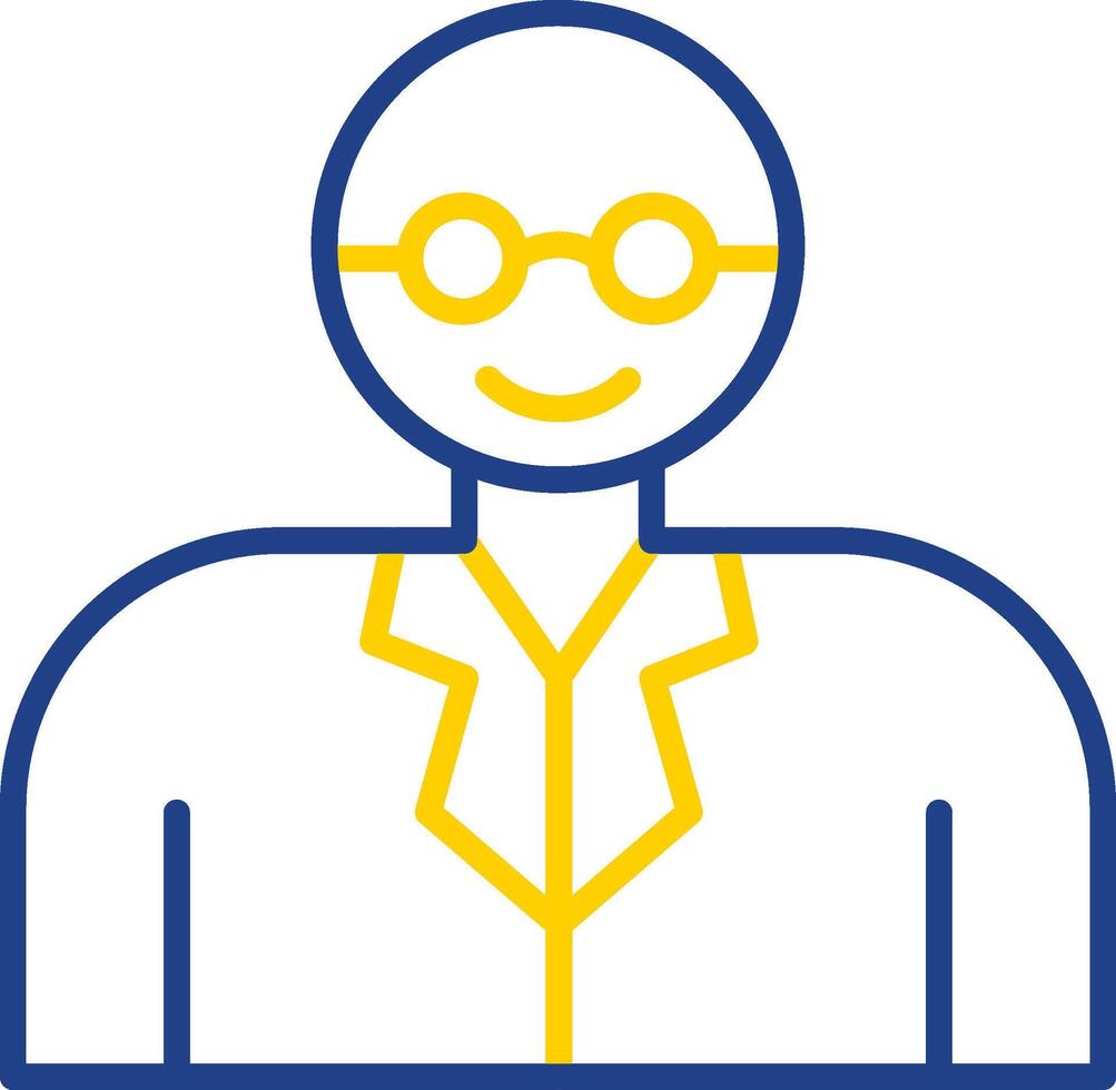 Professor Line Two Colour Icon Design vector