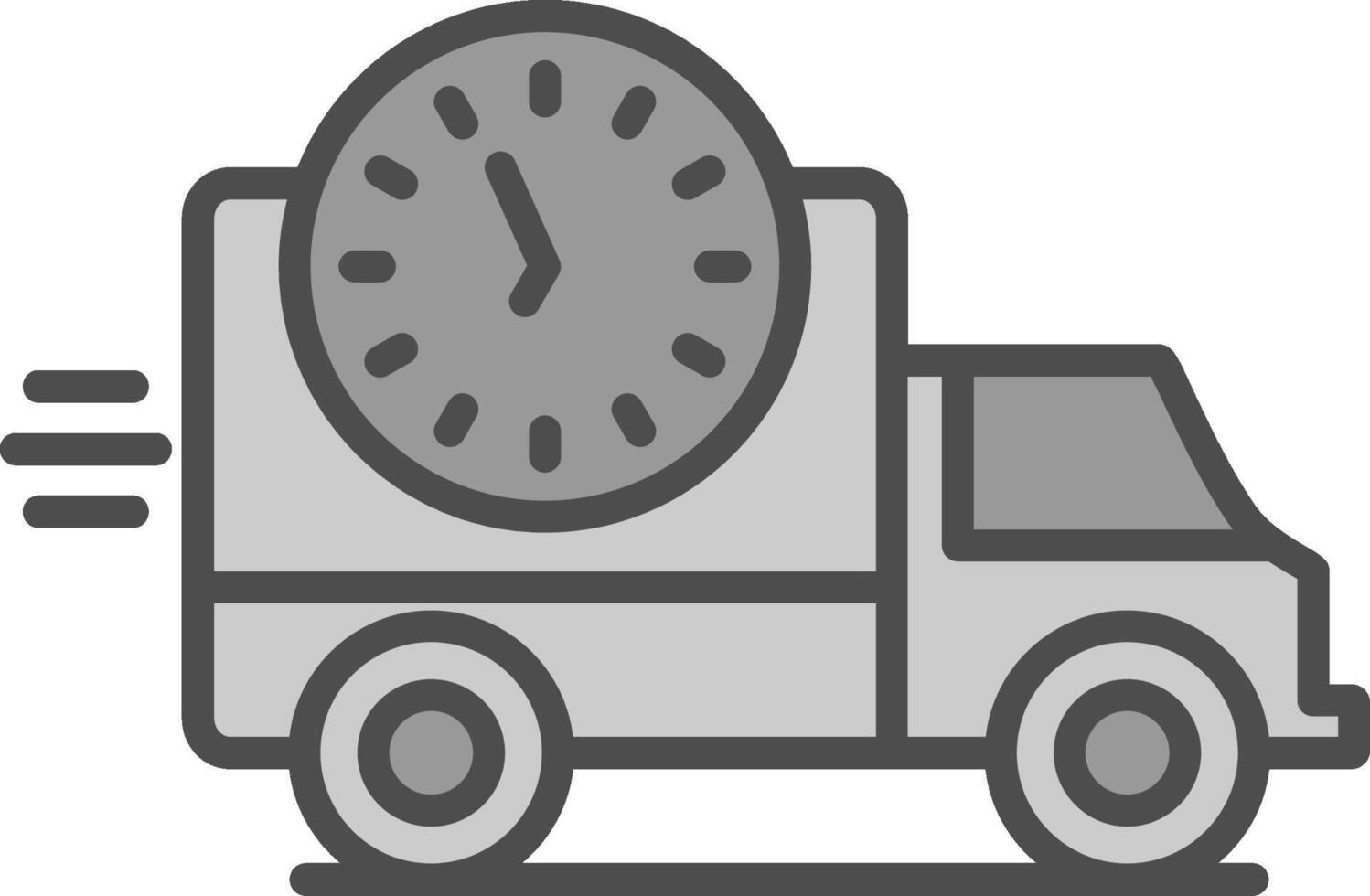 Delivery Time Line Filled Greyscale Icon Design vector