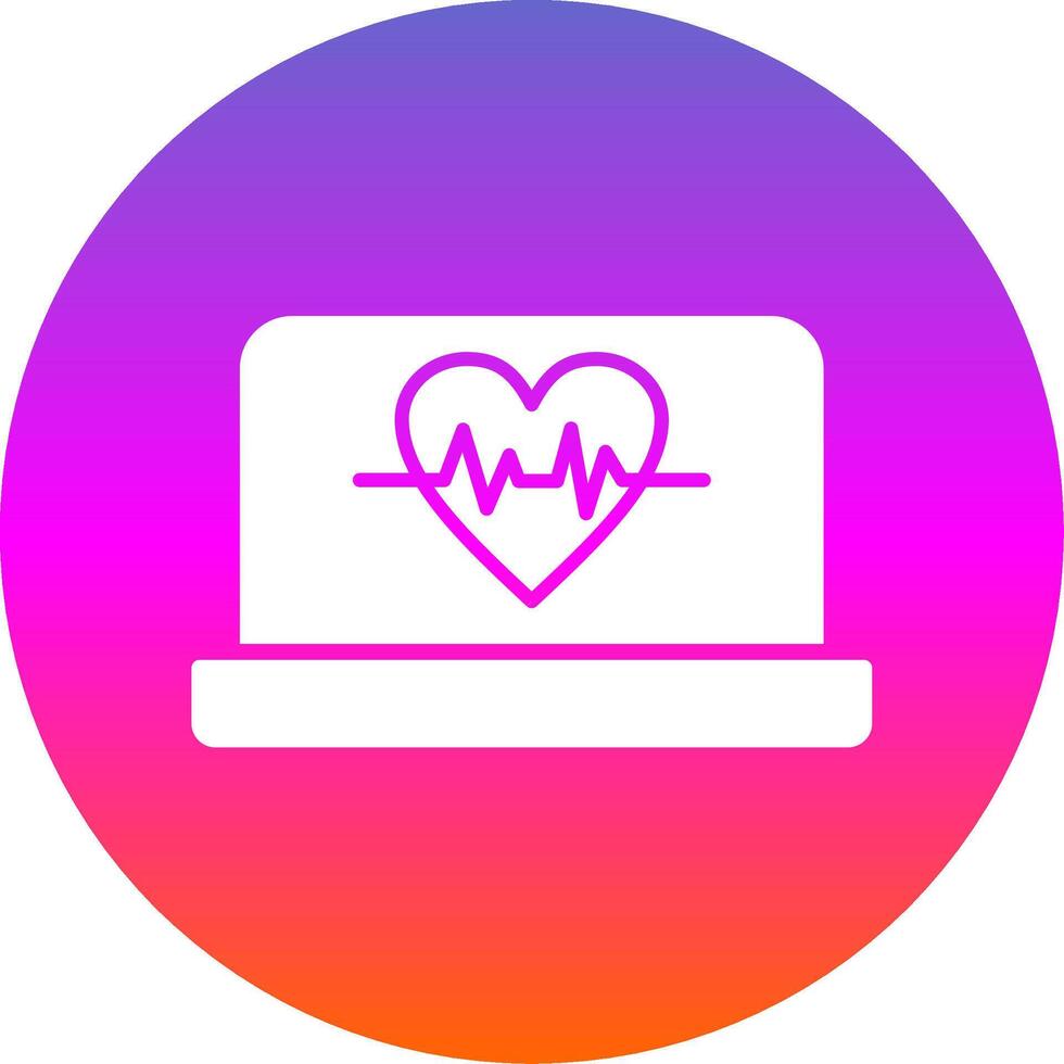 Electrocardiography Glyph Gradient Circle Icon Design vector