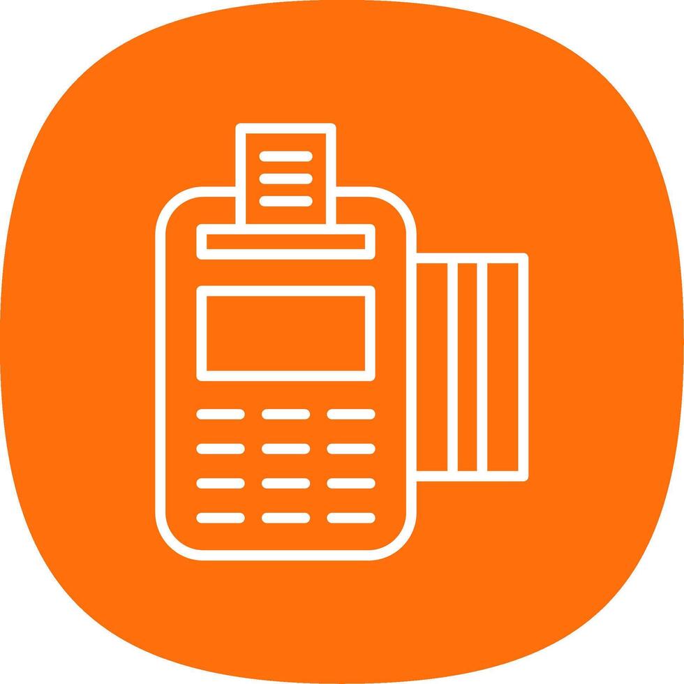 Pos Terminal Line Curve Icon Design vector