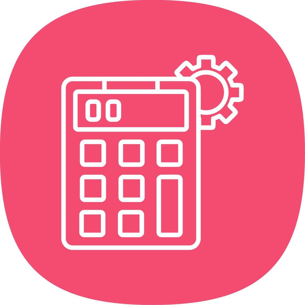 Calculator Line Curve Icon Design vector