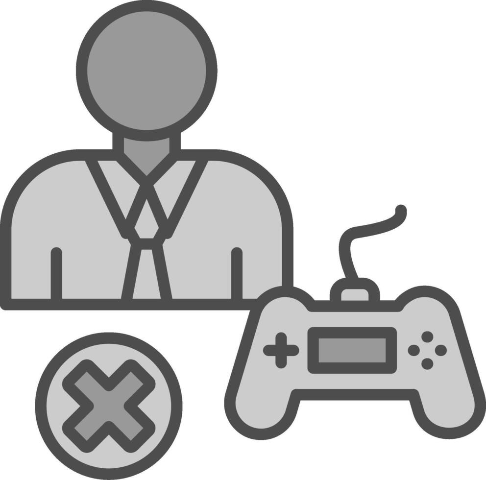 Banned Line Filled Greyscale Icon Design vector