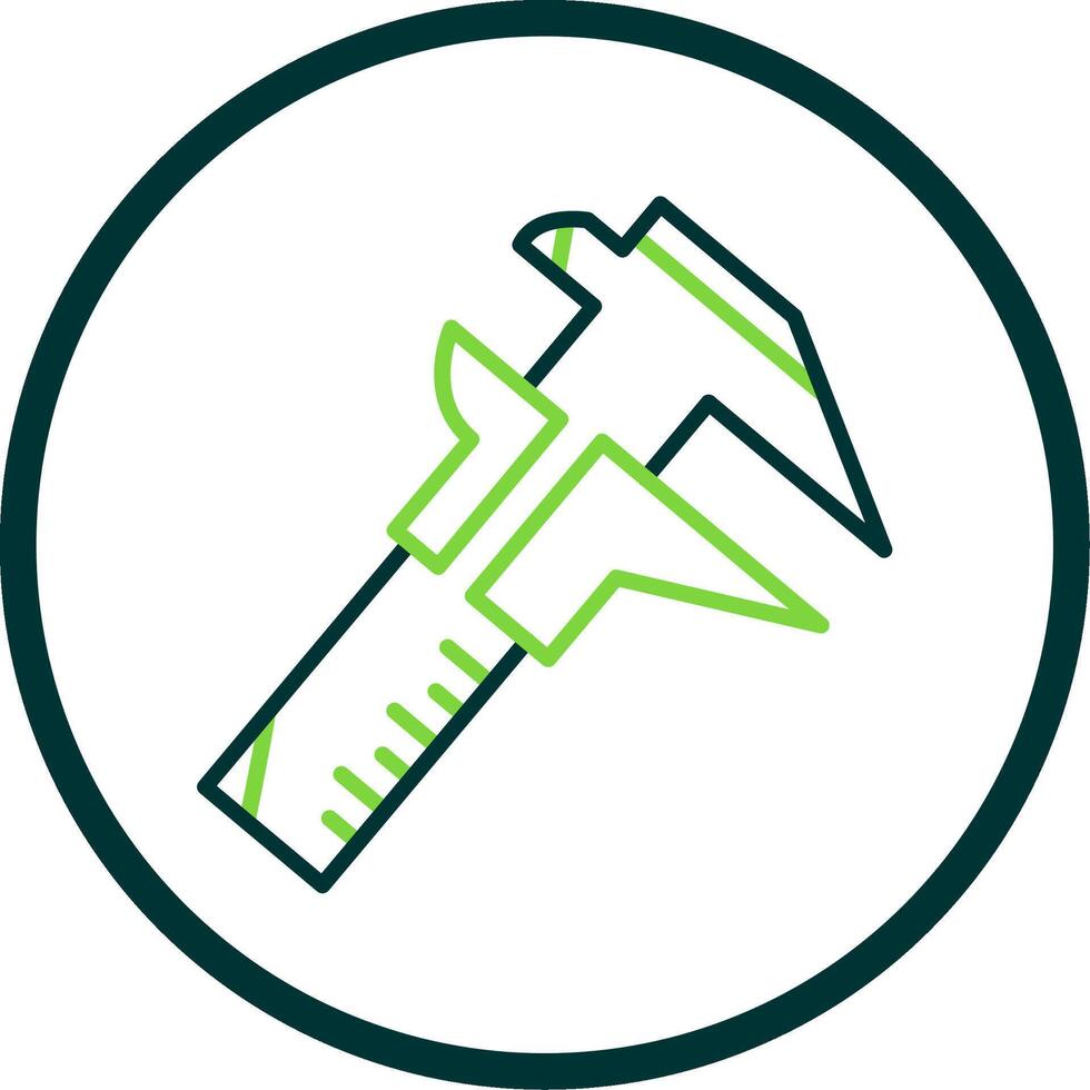 Caliper Line Circle Icon Design vector