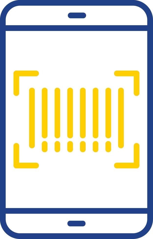 Barcode Scan Line Two Colour Icon Design vector