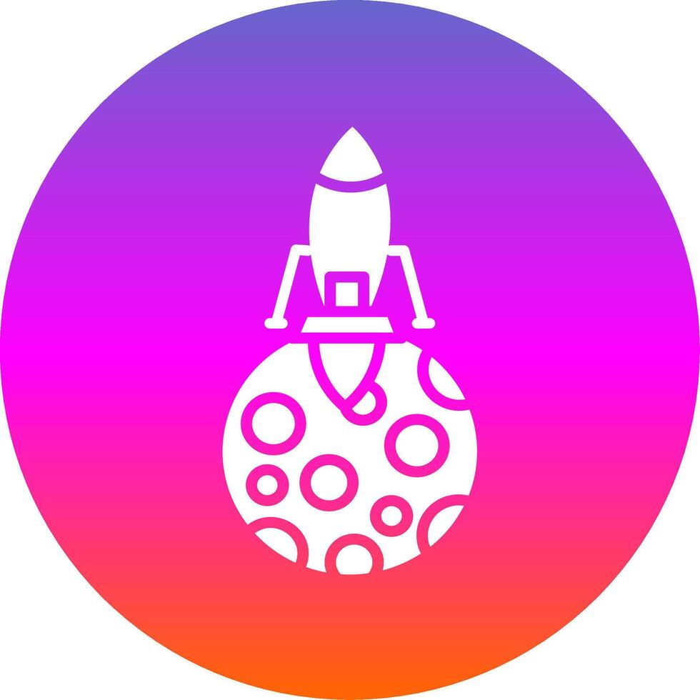 Moon Landing Glyph Gradient Circle Icon Design vector