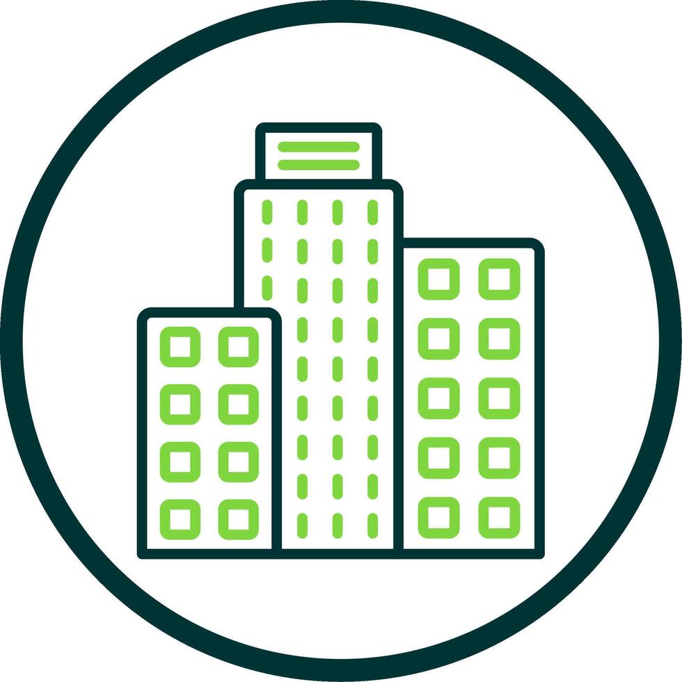 Building Line Circle Icon Design vector