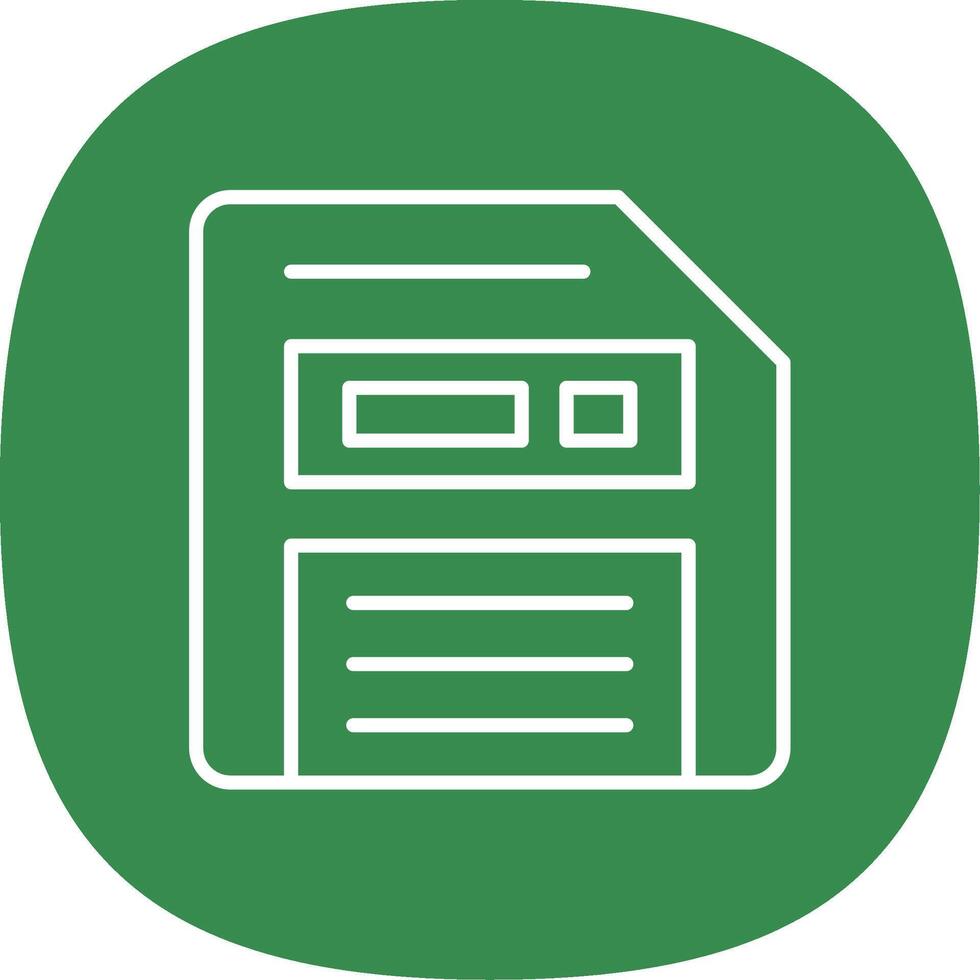 Floppy Disk Line Curve Icon Design vector