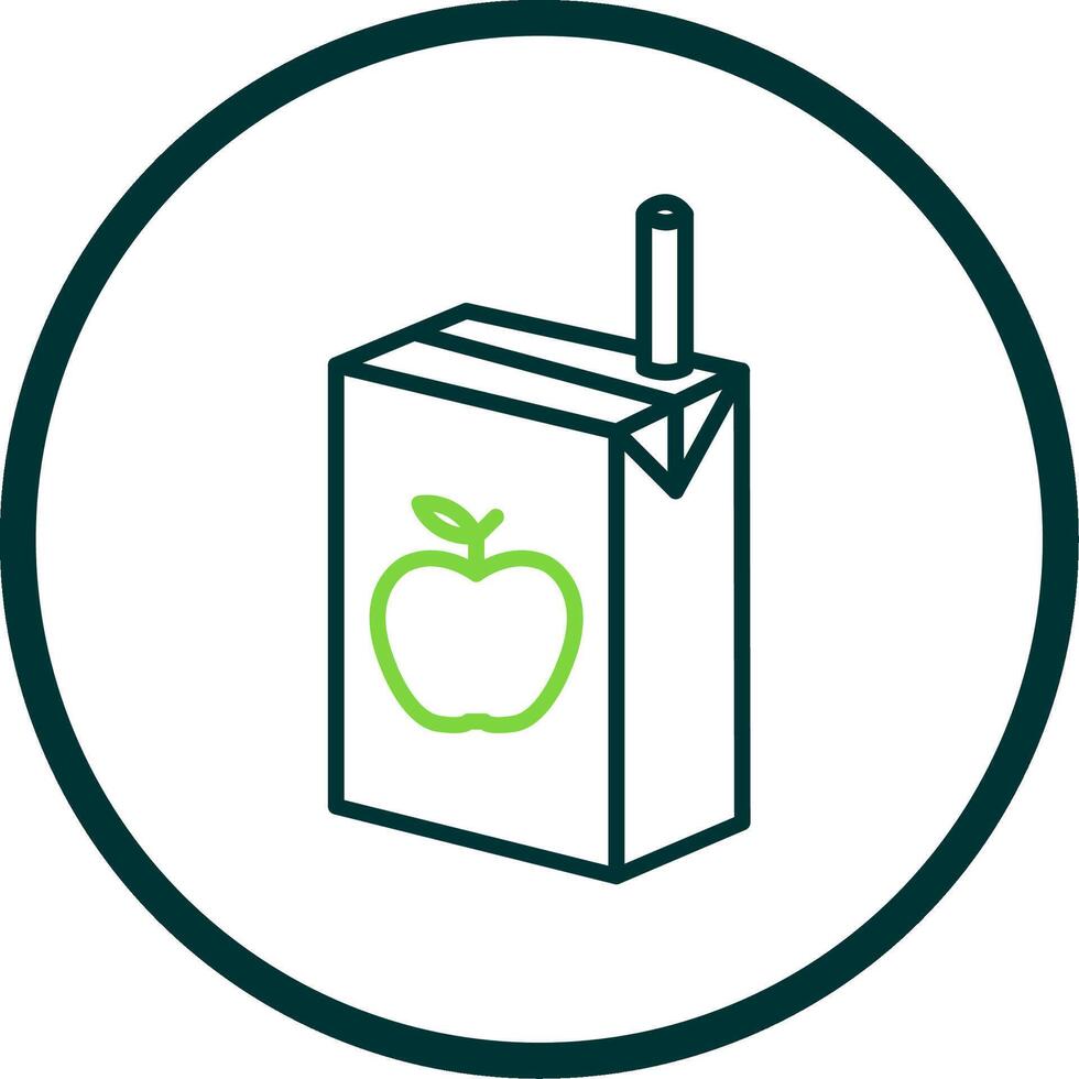 Juice Box Line Circle Icon Design vector