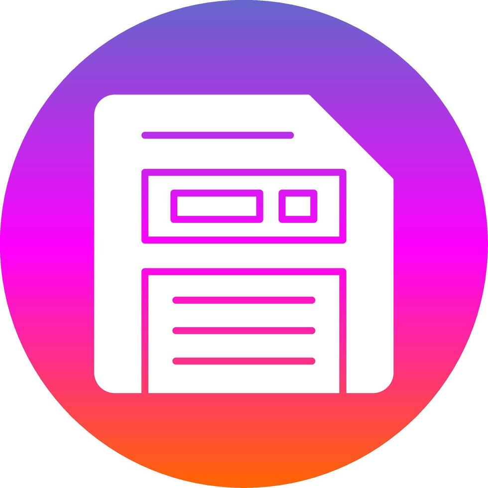 Floppy Disk Glyph Gradient Circle Icon Design vector